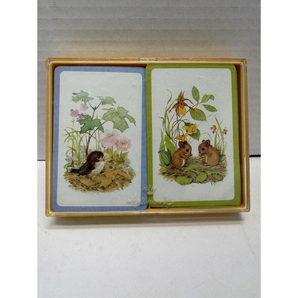 VTG Hallmark Playing Cards Mice & Birds Complete Vintage Bridge Set